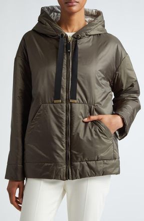 Max Mara GreenBox Insulated Hooded Jacket in Kaki at Nordstrom, Size 16