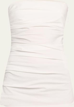 Proenza Schouler Lena Draped Strapless Bi-Stretch Top