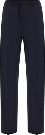 Givenchy Geborduurde joggingbroek met elastische taille - Heren - Straight fit broeken - Blauw - M - Wol - Broeken