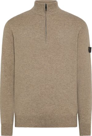 Peuterey Half-Zip Yak Wool Sweater With Ribbed Details