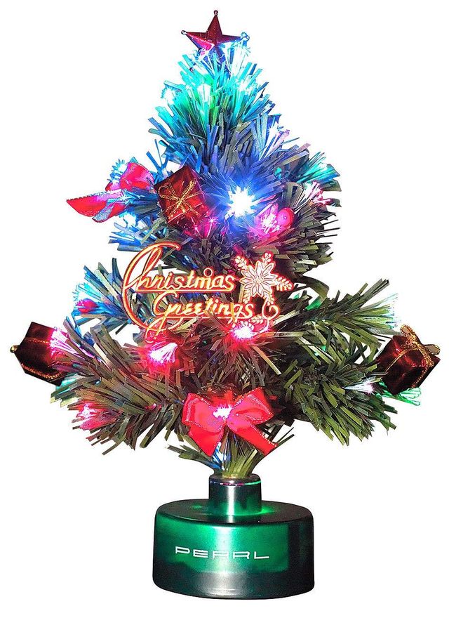 Pearl Fiberglas Tannenbaum: 2er-Set LED-Weihnachtsbäume mit Glasfaser-Farbwechslern (Weihnachtsbäumchen, Tisch Weihnachtsbaum, Weihnachtsbaumbeleuchtung kab ab 18,99 €