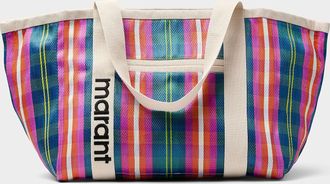 Isabel Marant Womens Darwen checkered micromesh tote bag