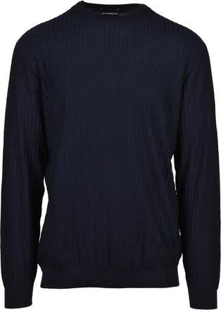 Emporio Armani Maglioncino Girocollo - Heren - Ronde hals truien - Blauw - XL - Truien & Vesten