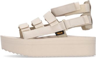 Teva Mevia Birch Flatform Sandaal - Dames - Outdoorschoenen - Beige - 41 EU - Polyester - Fitness