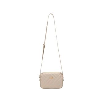Roberto Cavalli Quilted Logo Shoulder Bag - female - Roberto Cavalli - Cross Body Bags - Beige - ONE SIZE - Bags