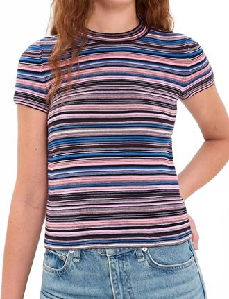 Pistola Denim Selene Short Sleeve Sweater Tee In Egyptian Multi Stripe