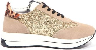 Moschino Glitter Sneaker - Dames - Sneakers - Beige - 35 EU - Leer - Schoenen