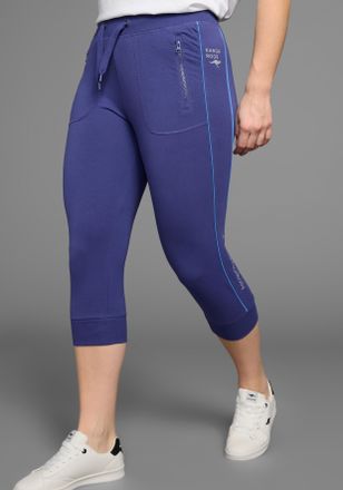 Kangaroos Jogginghose KANGAROOS, Damen, Gr. 40, N-Gr, blau, Sweatware, Obermaterial: 95% Baumwolle, 5% Elasthan, bequem 3/4-L&auml;nge, Hosen Jogginghose