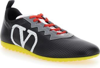 Valentino Garavani Mens Black Sneakers With Vlogo Detail Polyurethane; Cotton Trainers