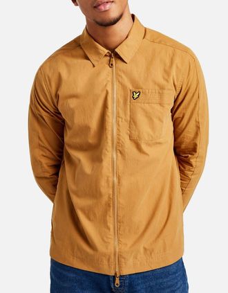 Lyle & Scott Mens Lyle and Scott Mens Jacket Ottoman Overshirt Regular Fit Full Zip Casual Cotton - Gold - Size: 38/Regular