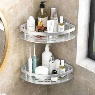 OEM Estante De Esquina Para Ducha, 2 Piezas, Color Plata
