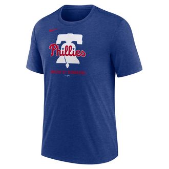 Nike Philadelphia Phillies Logo Nike Mens MLB T-Shirt in Blue | NJFD4EWPP-J77