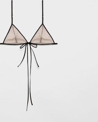 Prada Polka-dot silk chiffon bra