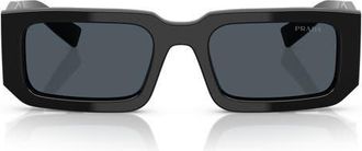Prada 53mm Rectangular Sunglasses in Black Grey at Nordstrom