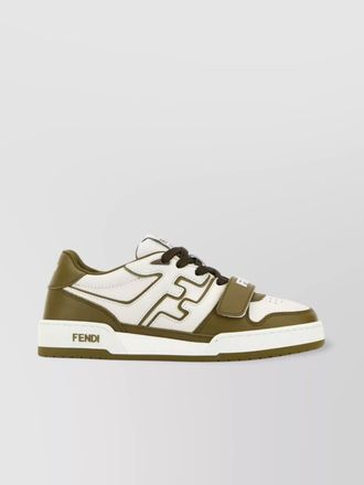 Fendi match sneakers leather contrast panels rubber sole