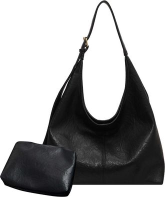 Generic Large Capacity Shoulder Bag Stylish Work Tote Bag 2 Pcs Women PU Crossbody Bag Fashion Casual Handbag with Adjustable Shoulder Strap for Daily Office 