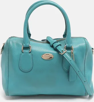 Coach Bennett Mini Turquoise Leather Satchel