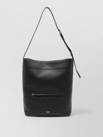 Tom Ford grain leather bucket shoulder bag adjustable