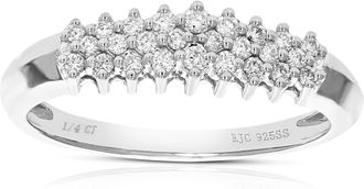 Vir Jewels 1/4 cttw Lab Grown Diamond Ring in Sterling Silver For Women