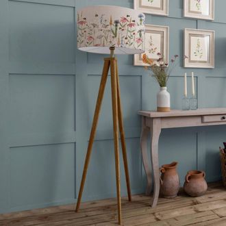 Voyage Maison Aratus Tripod Lamp with Hermione Eva Lampshade in Off-White