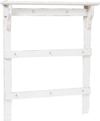 Biscottini International Biscottini - Cuelga Cobre De Madera Maciza De Tilo Acabado Con Efecto Blanco Envejecido