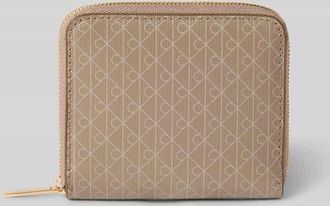 Calvin Klein Portemonnaie mit Allover-Logo-Print Modell Square in Beige, Größe 1
