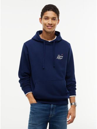 Tommy Hilfiger Mens Embroidered Script Logo Hoodie - Carbon Navy - XXL