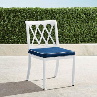 Frontgate Set of 2 Grayson Dining Side Chairs in White Aluminum - Frontgate