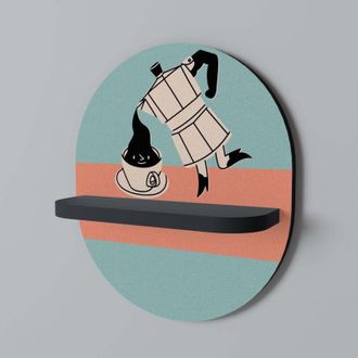 OEM Estante Ovalado Negro Power Espresso