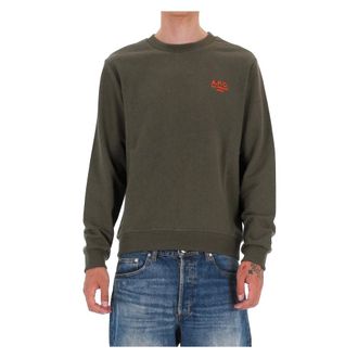 A.P.C. Sweatshirts, male, Green, Size: 2XL Parisian Style Cotton Sweatshirt