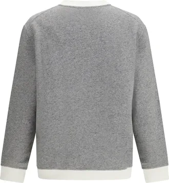 Brunello Cucinelli Mens Long Sleeve Sweatshirt Grigio+offwhite Cotton Sweatshirts Sweater