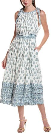 Area Stars Blue Border Print Dress