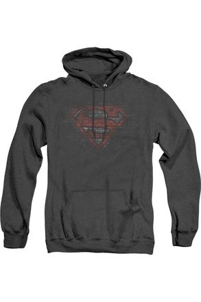 Gildan Superman Brick S Adult Heather Hoodie / Hooded Sweatshirt