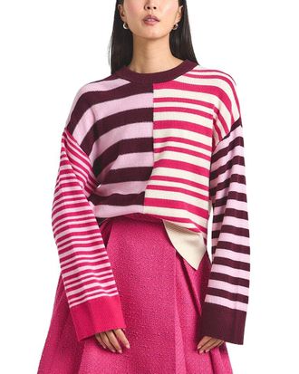Derek Lam Avalon Spliced Stripe Wool-Blend Sweater