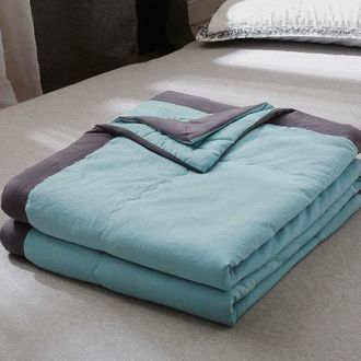 OEM Couette - 140 X 200 Cm - Mezcla De Algod&oacute;n - Todas Las Estaciones - Verde