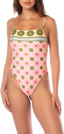 Maaji Briella Lace-Up Reversible One-Piece Swimsuit in White at Nordstrom Rack, Size Small