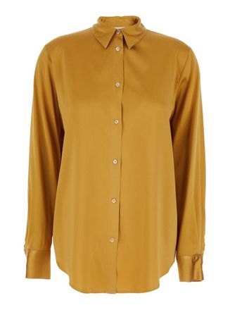 Forte_Forte Forte_Forte Yellow Shirt With Classic Collar In Silk Woman
