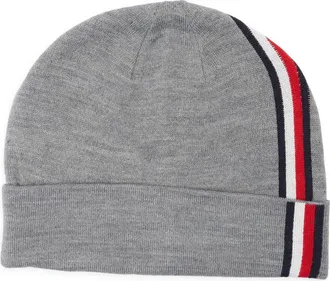 Tommy Hilfiger Vertical Stripe Cuffed Beanie in Medium Grey Heathe at Nordstrom Rack