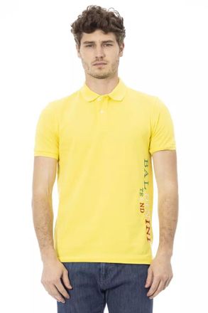 Baldinini Yellow Cotton Men Polo Mens Shirt