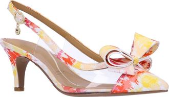 J. Reneé Calista Slingback Pointed Cap Toe Pump in Clear/Warm at Nordstrom, Size 6.5