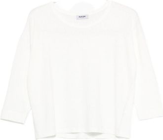 base Leinen-Pullover mit Rundhalsausschnitt