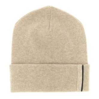 Brunello Cucinelli Monili-Trim Cashmere Beanie - female - Brunello Cucinelli - Accessories - Beige - M - Accessories