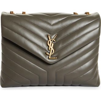 Saint Laurent Medium Loulou Matelass&eacute; Leather Shoulder Bag in Storm at Nordstrom