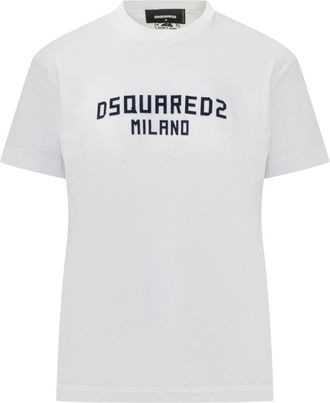 Dsquared2 White Graphic Crew Neck T-Shirt