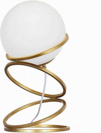 Trade Shop Trade Shop Traesio - Lampada Da Tavolo Minimalista Lume In Metallo Bronzo Con Sfera In Vetro G9 D31