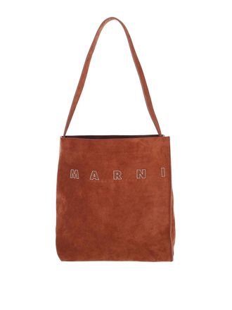 Marni Suede logo tote bag