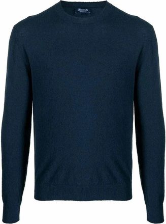 Drumohr Long Sleeve Crew-Neck Logo Sweater
