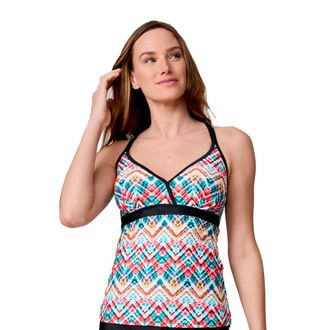 Free Country Womens Macrame Back Tankini Top
