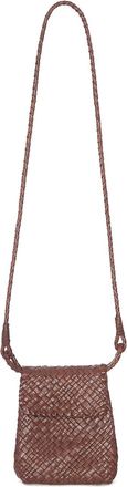 Ibeliv Woven Leather Shoulder Bag With Flap