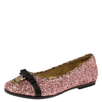 Roberto Cavalli Pink Glitters Ballet Flats Size 37